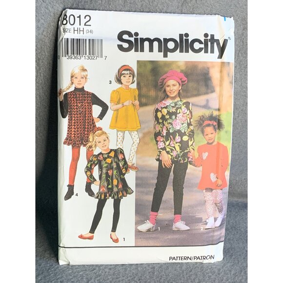 Simplicity Girls Leggings Top Sewing Pattern Sz 3-6 8012 - uncut - Picture 3 of 4
